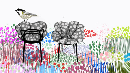 Alice's Flowers Poduszka Czerwony Paski