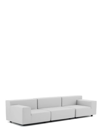 Plastics Tech Fabric Three-Seater Sofa White