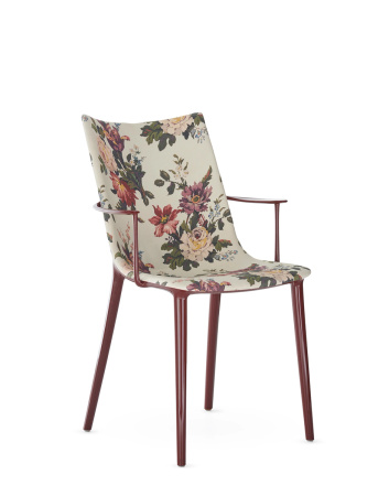 H.H.H. Upholstered Fabric Chair Maroon Dragonfly