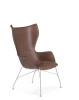 K/Wood Slatted Ash Krzesło Ciemne Drewno Chromowany FSC™