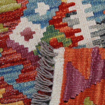 Wool kilim afghan rug multicolored 100095 147x91