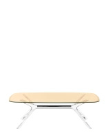 Blast Rectangular Table Transparent Chrome Brown