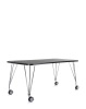 Max 160x80 cm Table on Wheels Anthracite Chrome Plated