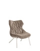 Foliage Velvet Armchair White Taupe