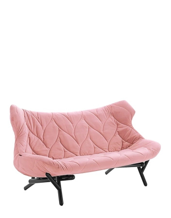 Foliage Velvet Sofa Black Pink