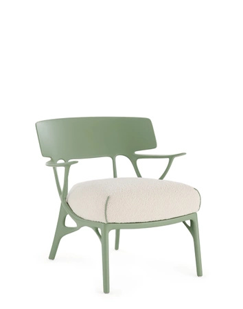 A.I. Lounge Bouclé Chair Green White