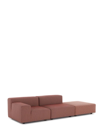 Plastics Outdoor Liberty 2 Seater + 1 Pouf Obi Check Sofa Rusty