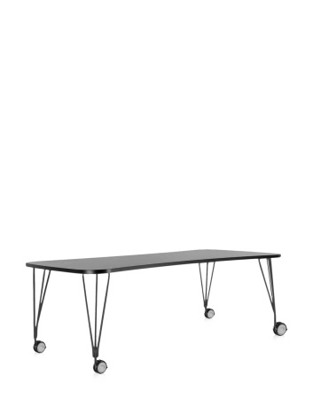 Max 190x90 cm Table on Wheels Anthracite Black