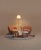 Angelo Stone Floor Lamp Copper