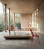 H.H.H. Upholstered Fabric Chair Rust Lacque