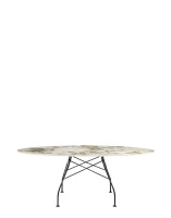 Glossy Marble Oval 192x118 cm Symphonie Black Table