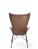 K/Wood Slatted Ash Chair Dark Leather Black FSC™