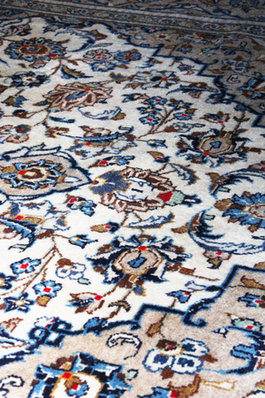 Kashan Cream Wool Carpet 84708 199x296