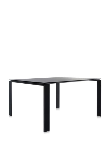 Four Square Soft Touch 128x128 cm Table Black Black