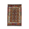 Wool kilim afghan rug multicolored 100312 145x97