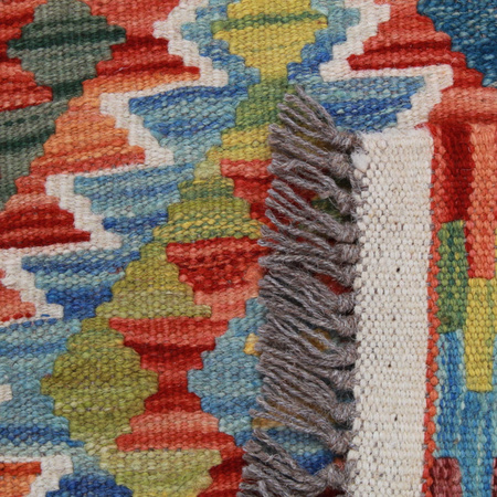 Wool kilim afghan rug multicolored 100007 118x87