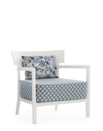 Cara Outdoor Liberty Obi Check Armchair White Blue