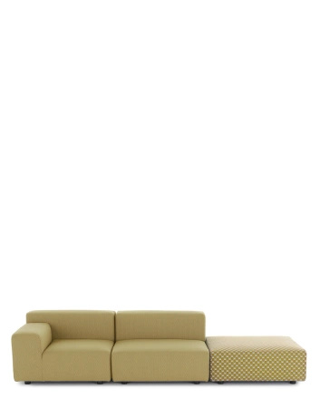 Plastics Outdoor Liberty 2 Seater + 1 Pouf Obi Check Sofa Yellow
