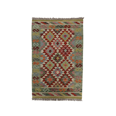 Wool kilim afghan rug multicolored 100393 148x95