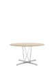 Viscount of Wood Round Chrome Table Ash
