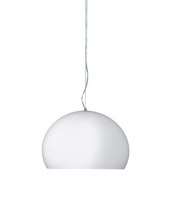 Small Fl/y Glossy Opaque Pendant Lamp White