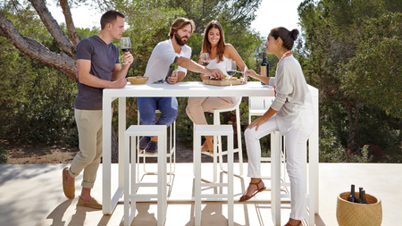 Gandiablasco Flat High With Backrest Stool