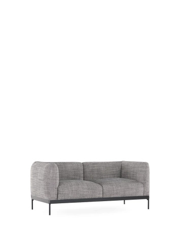 Asia Two-Seater Sofa (Cotone Structure) White and Black