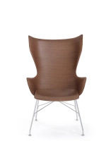 K/wood Basic Veneer Krzesło Ciemne Drewno Chromowany