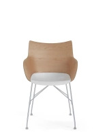 Q/Wood Slatted Ash Chair Light Wood Chromed FSC™