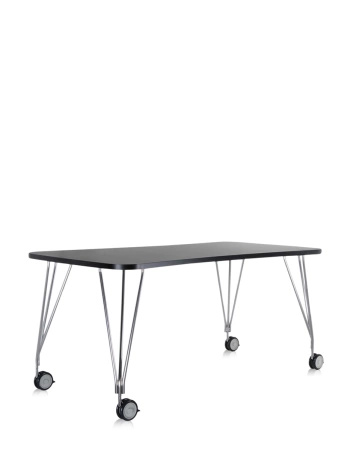 Max 160x80 cm Table on Wheels Anthracite Chrome Plated