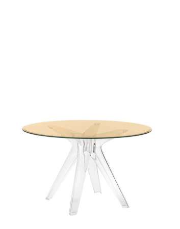 Sir Gio Round Ø120 cm Stół Przezroczysty Brązowy
