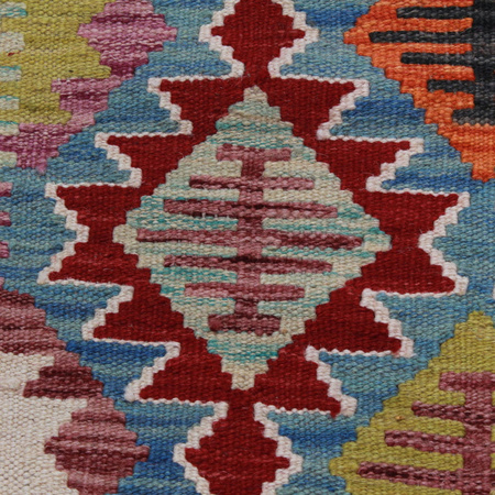 Wool kilim afghan rug multicolored 100365 140x100