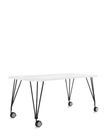 Max 160x80 cm Table on Wheels White Black