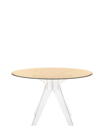Sir Gio Round Ø120 cm Stół Przezroczysty Brązowy