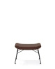 S/Wood Slatted Ash Footrest Dark Leather Black FSC™