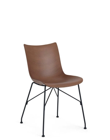 P/Wood Basic Veneer Krzesło Ciemne Drewno Czarny FSC™