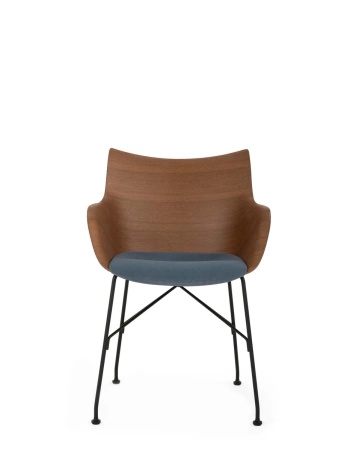Q/Wood Soft Krzesło Ciemne Drewno Niebieski FSC™