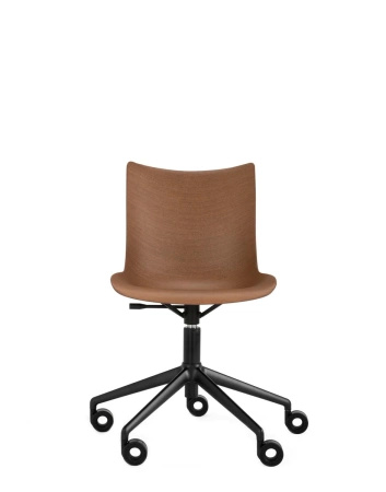 P/Wood Basic Veneer Chair with Wheels Dark Wood Black FSC™