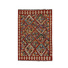 Wool kilim afghan rug multicolored 100360 145x100
