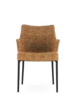 Eleganza Nia Peony Plain Chair Black Orange