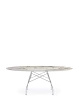 Glossy Marble Oval 192x118 cm Nature Tundra Chrome Table