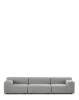 Plastics Outdoor Three-Seater Sofa Gray