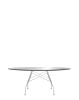 Glossy Oval 194x120 cm Table Chrome Black