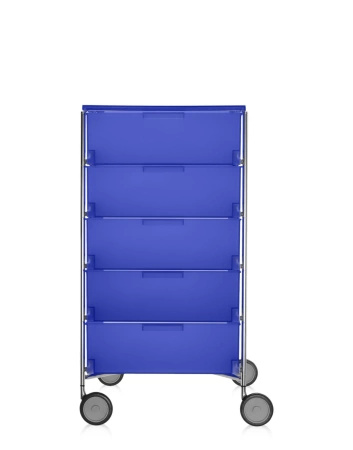 Mobil 5 Drawers With Wheels Dresser Blue