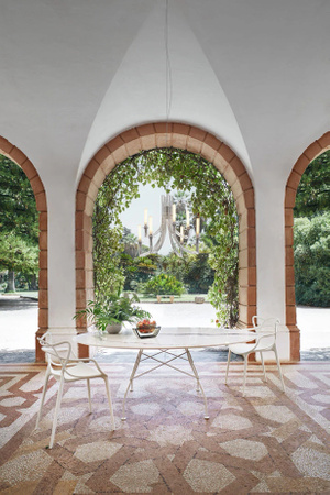 Glossy Outdoor Ø128 cm Table White