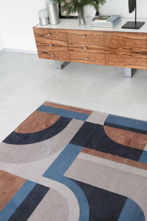 Louis de Poortere Module Carpet Camel Blue 9196