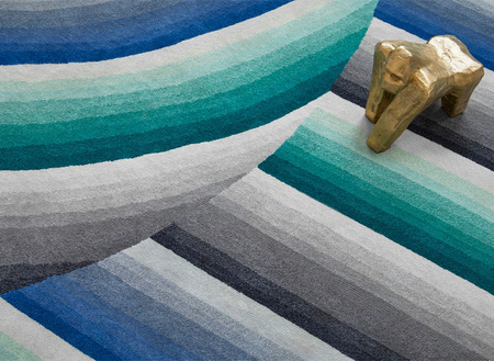 Gan Round Mirage Blue Carpet