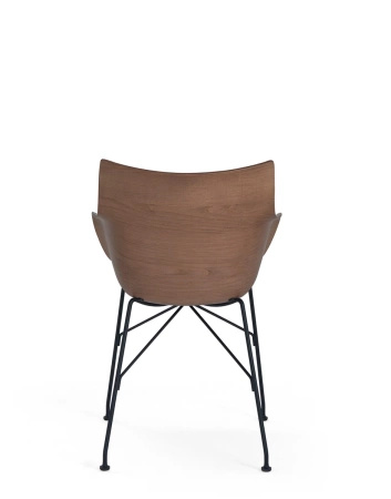Q/Wood Slatted Ash Krzesło Ciemne Drewno Czarny FSC™