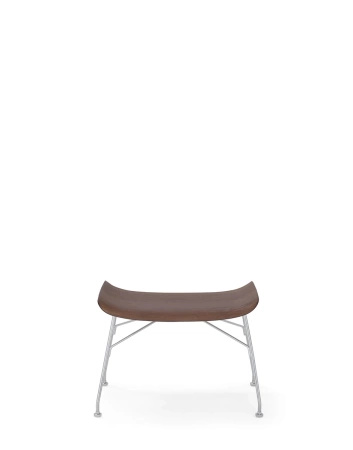 S/Wood Slatted Ash Footrest Dark Wood Chrome FSC™