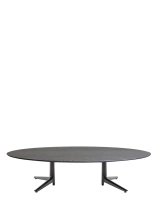 Multiplo Low Oval 192X118 cm Stół Czarny Czarny Marquina